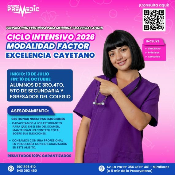 CICLO INTENSIVO – EXAMEN FACTOR EXCELENCIA CAYETANO UPCH 2026