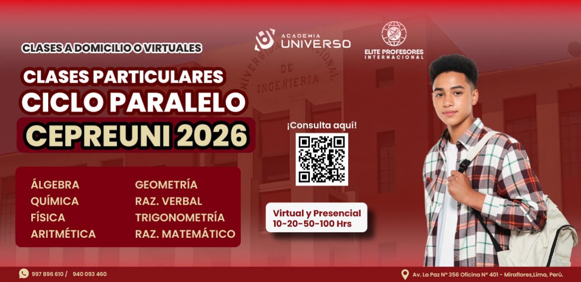 📚🔥 CLASES PARTICULARES – PARALELO CEPREUNI 2026 🎓 
